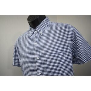 J.CREW Organic Cotton Hemp Button Up Plaid Slim Fit Short Sleeve Mens Large